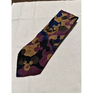 Mickey Inc 100% Silk Vintage Tie‎ Abstract Art Purple Mickey Mouse Hand Made